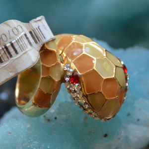 amazing enamel red rhinestone snake ring 5 5.25